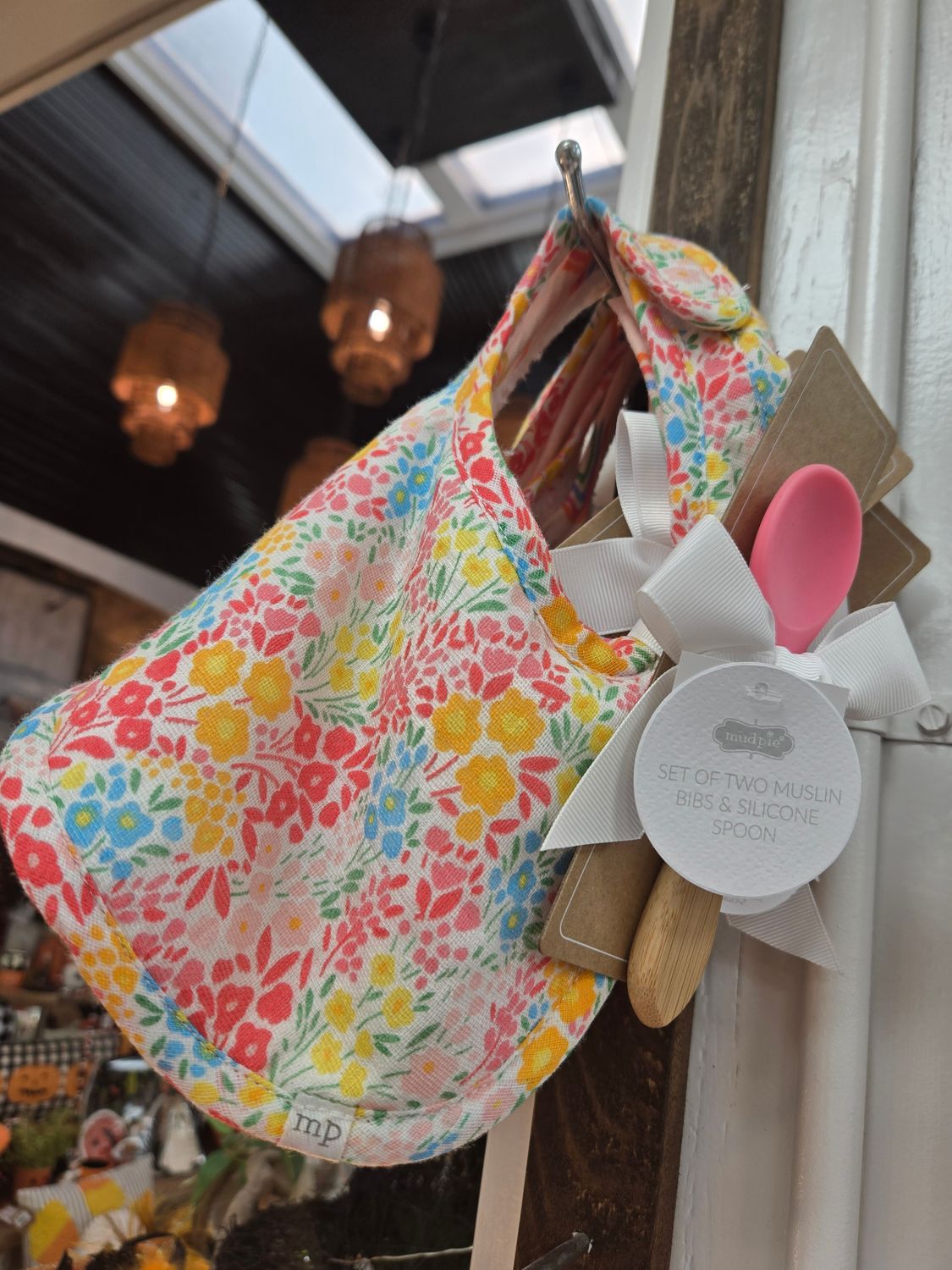 RAINBOW MUSLIN BIB SPOON SET #