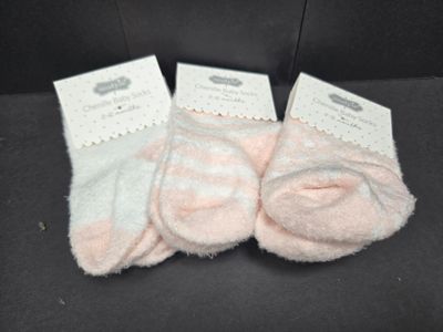 MP Pink Chenille Baby Socks