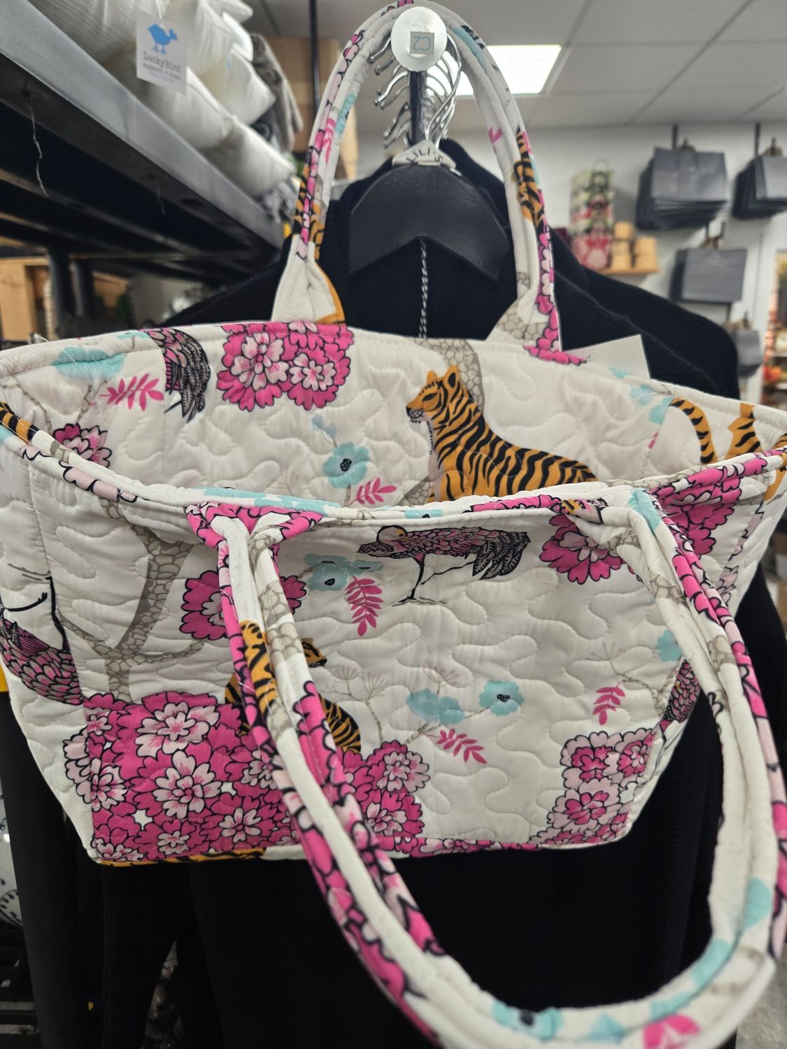IMH Quilted Tote Bag, Design: Opal in Pink