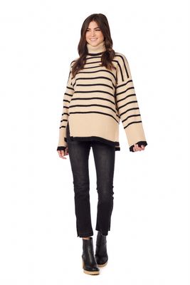 MP Tan Dunn Striped Sweater