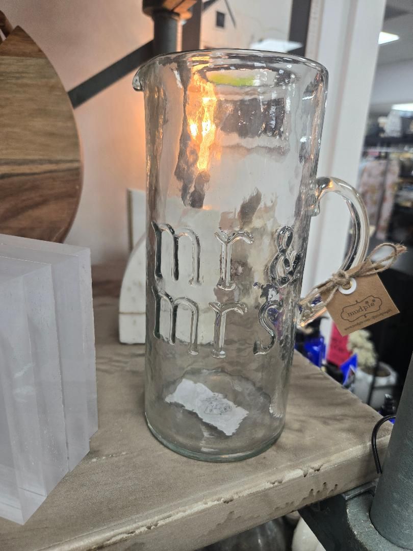 MP Mr. &amp; Mrs. Glass Pitcher