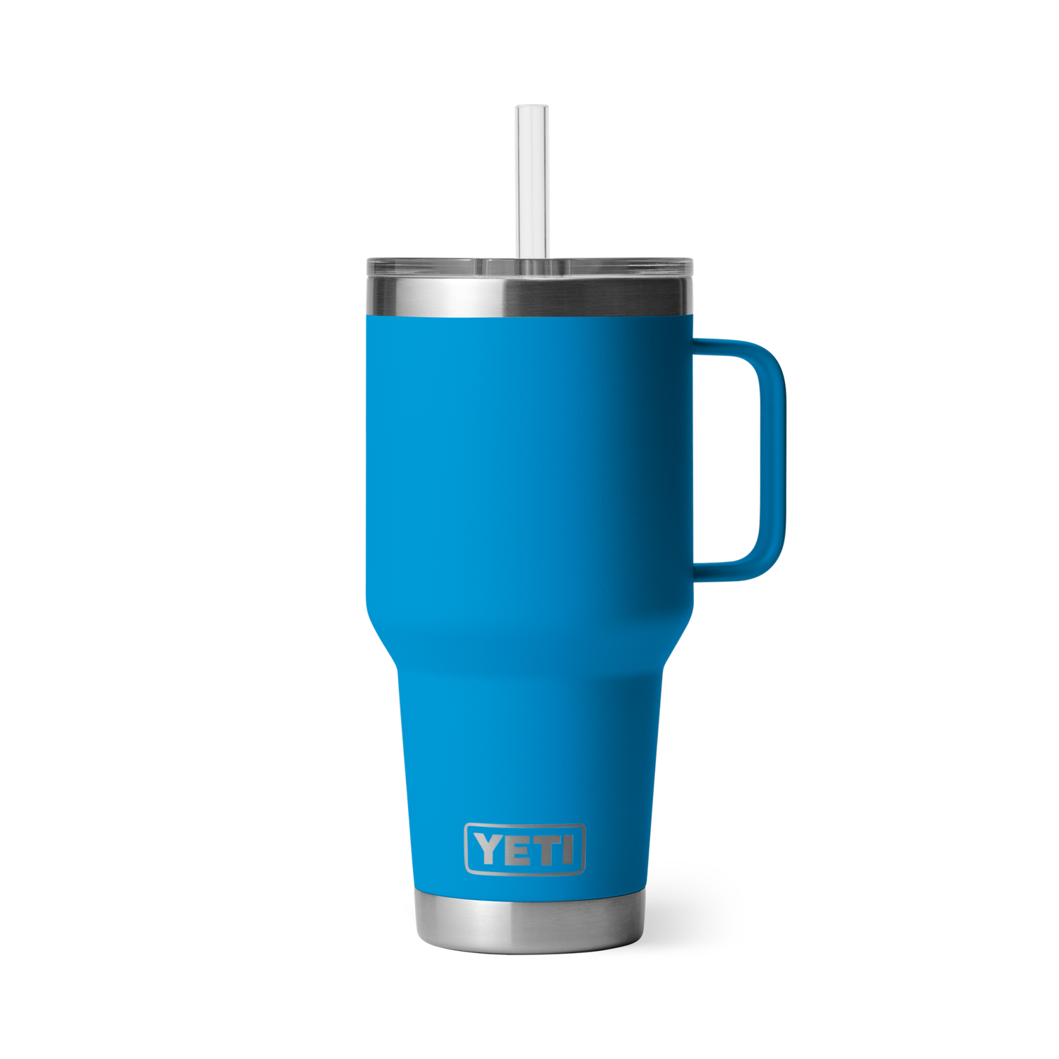 RAMBLER 1 L STRAW MUG 35oz, Color: Big Wave Blue