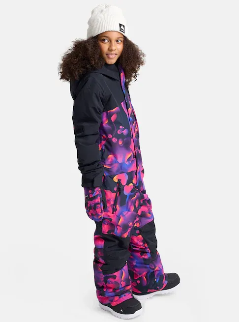 Burton Kids One Piece, Color: True Black / Lava Lamp, Size: XS