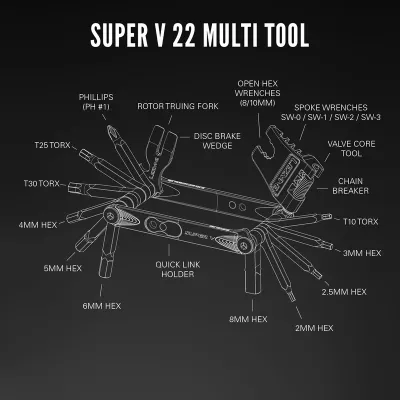 Lezyne, Super V23, Multi-Tools, Number of Tools: 23, Black