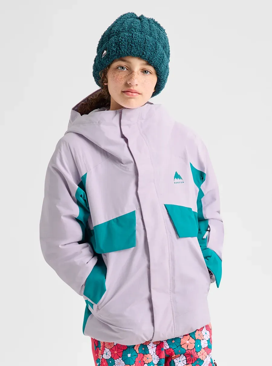 Burton Kids Ascutney Jacket, Color: Moondust Purple / Pacific Teal, Size: M