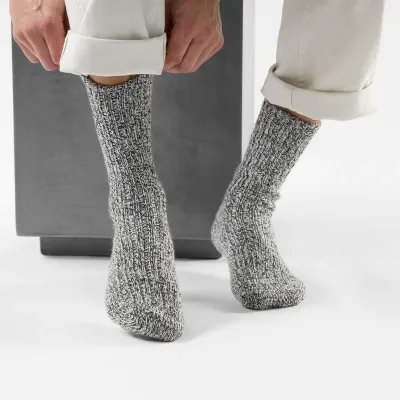 Everyday Cozy Heritage Rib Crew Socks CHARCOAL L