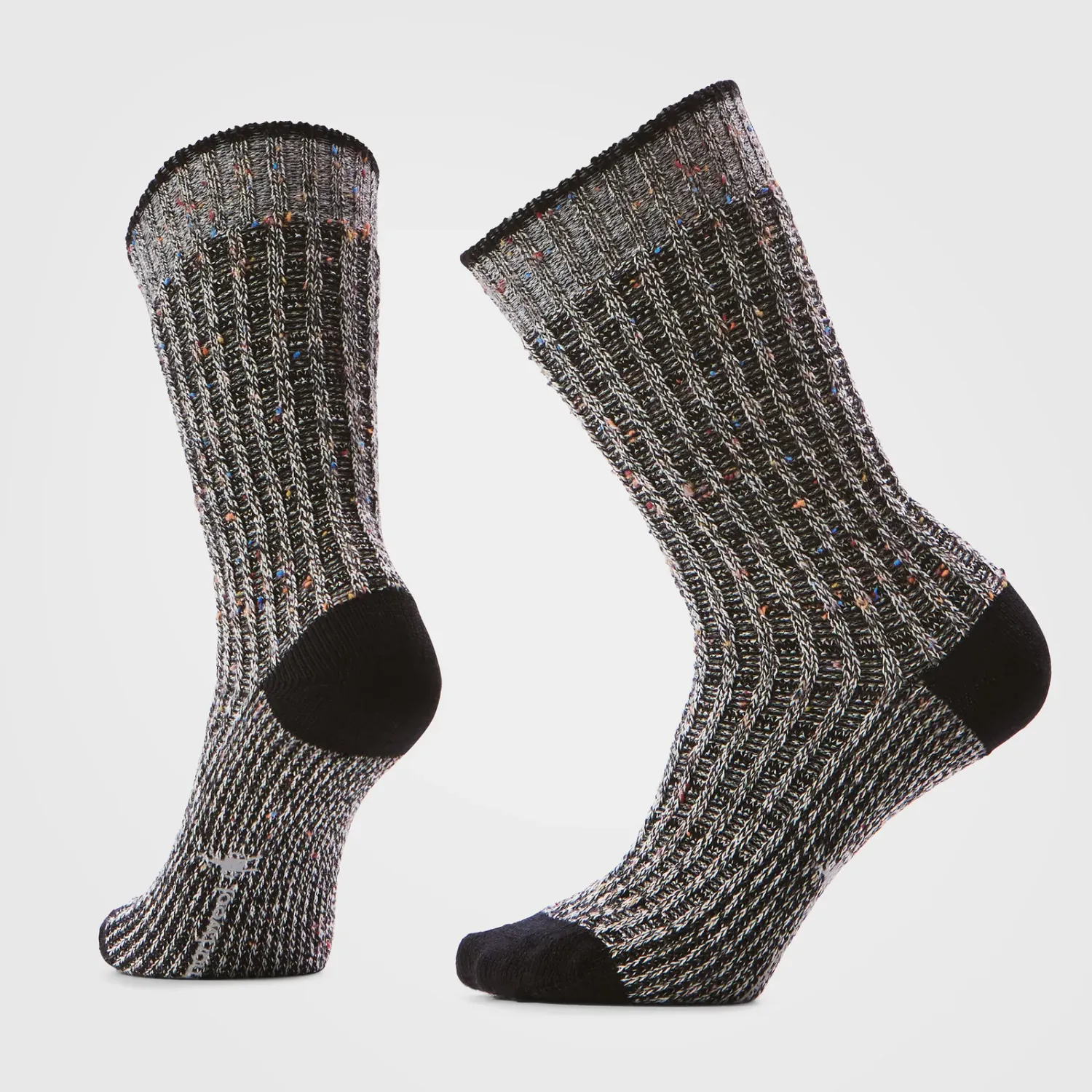 Women's Everyday Cozy Waffle Press Crew Socks BLACK-MULTI DONEGAL M