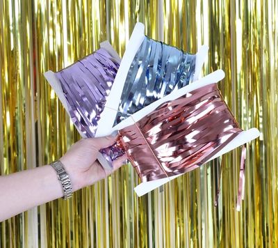 CORTINA PARA FIESTA, COLORES SURTIDOS CON 6 PIEZAS