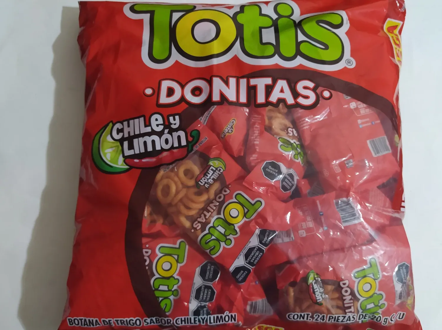 FRITURAS TOTIS DONITAS CHILE Y LIMON CON 24