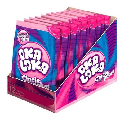 CHICLE EN POLVO OKA LOKA SABOR TUTTI FRUTI CON 12