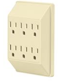 MULTICONTACTO DE 6 ATERRIZADO CUADRADO