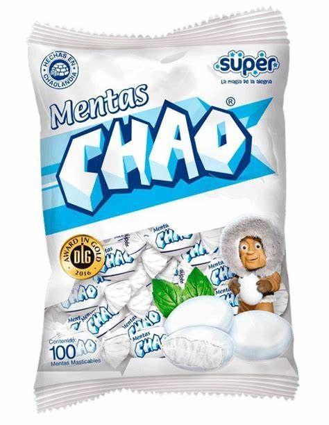 SUPER CHAO CARAMELO DE MENTA CON 100 PIEZAS