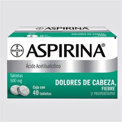 ASPIRINA C/40 TABLETAS 500 MG, 3 CAJAS POR: