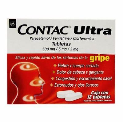 CONTAC ULTRA CAJA C/12 PZAS, 2 CAJAS POR: