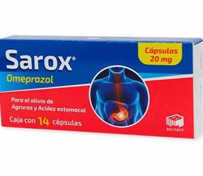 OMEPRAZOL SAROX C/14 CAPSULAS, 5 CAJAS