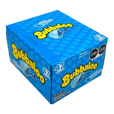 CHICLE BUBBALOO SABOR MENTA CON 47 PIEZAS
