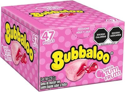 CHICLE BUBBALOO SABOR TUTTI FRUTI CON 47 PIEZAS