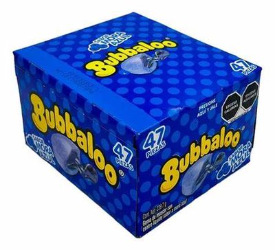 CHICLE BUBBALOO MORA AZUL CON 47 PIEZAS