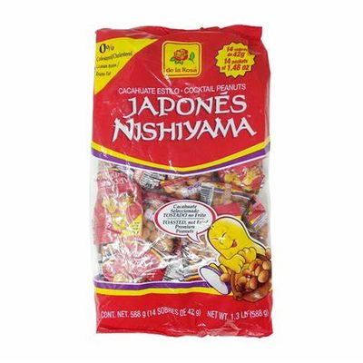 CACAHUATE JAPONES NISHIYAMA GRANDE CON 14 PIEZAS DE 42GR