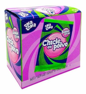 CHICLE EN POLVO OKA LOKA BUBBLE GUM TUTTY FRUTY CON 12