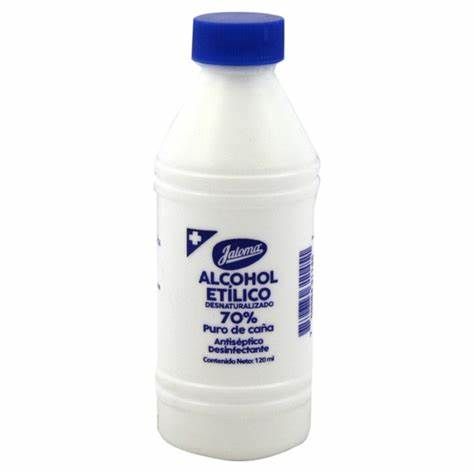 ALCOHOL ETILICO DESNATURALIZADO JALOMA 70% 120ML CON 6 BOTELLAS