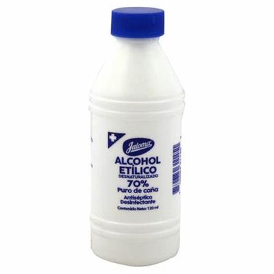 ALCOHOL ETILICO DESNATURALIZADO JALOMA 70% 120ML CON 6 BOTELLAS