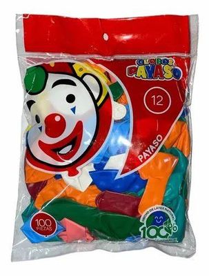 GLOBO PAYASO SURTIDO #12 CON 100