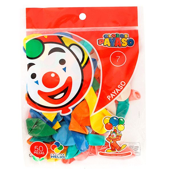 GLOBO PAYASO #7 SURTIDO CON 50