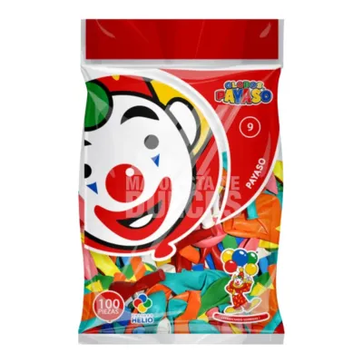 GLOBO PAYASO #9 SURTIDO CON 100