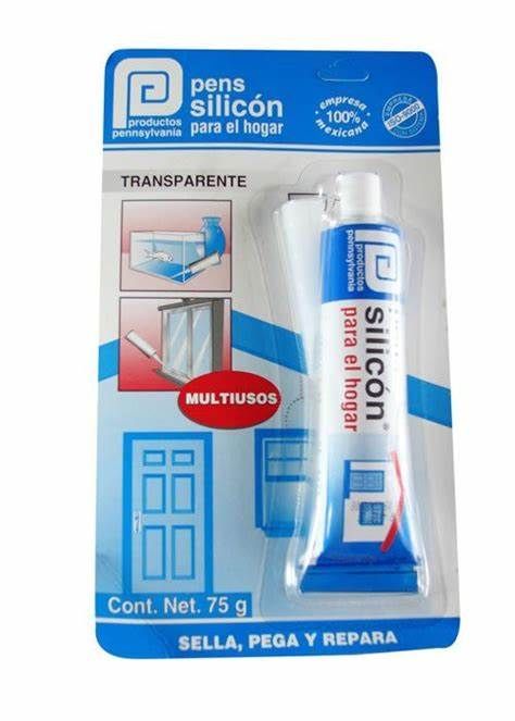 SILICON TRANSPARENTE 75GR, USOS GENERALES, CON 3