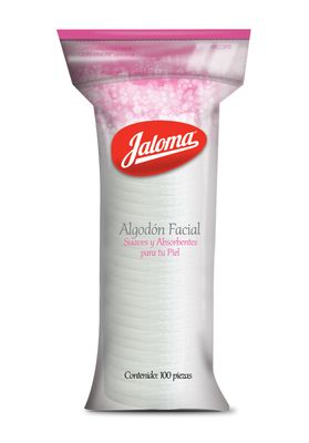 ALGODON JALOMA FACIAL, PAQUETE CON 100 PZS, CON 6 PAQUETES