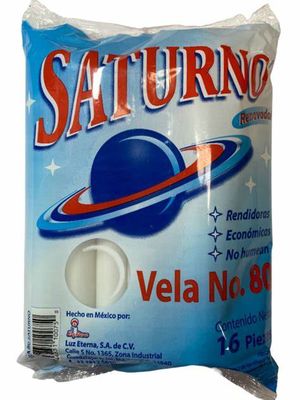 VELA SATURNO, BOLSA CON 16 PIEZAS