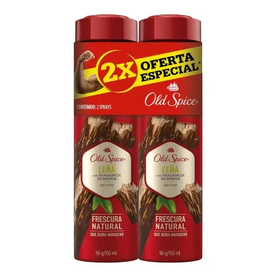 DESODORANTE OLDS SPICE SPRAY 150ML LEÑA, ESTUCHE CON 2, OFERTA ESPECIAL