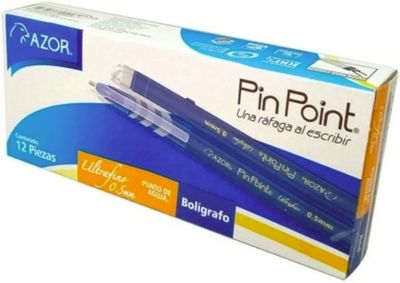 BOLIGRAFO PIN POINT PUNTO ULTRA FINO .5MM, AZUL, AZOR, CAJA CON 12