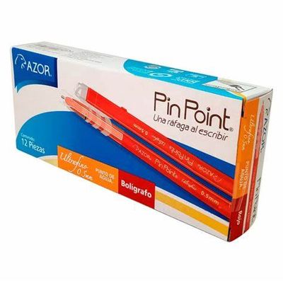 BOLIGRAFO PIN POINT PUNTO ULTRA FINO .5MM, ROJO, AZOR, CAJA CON 12