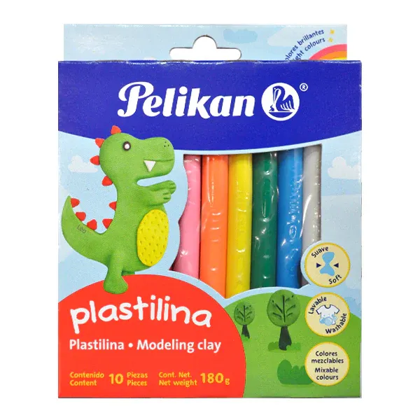 PLASTILINA PELIKAN DE 10 BARRITAS, CON 6 CAJAS
