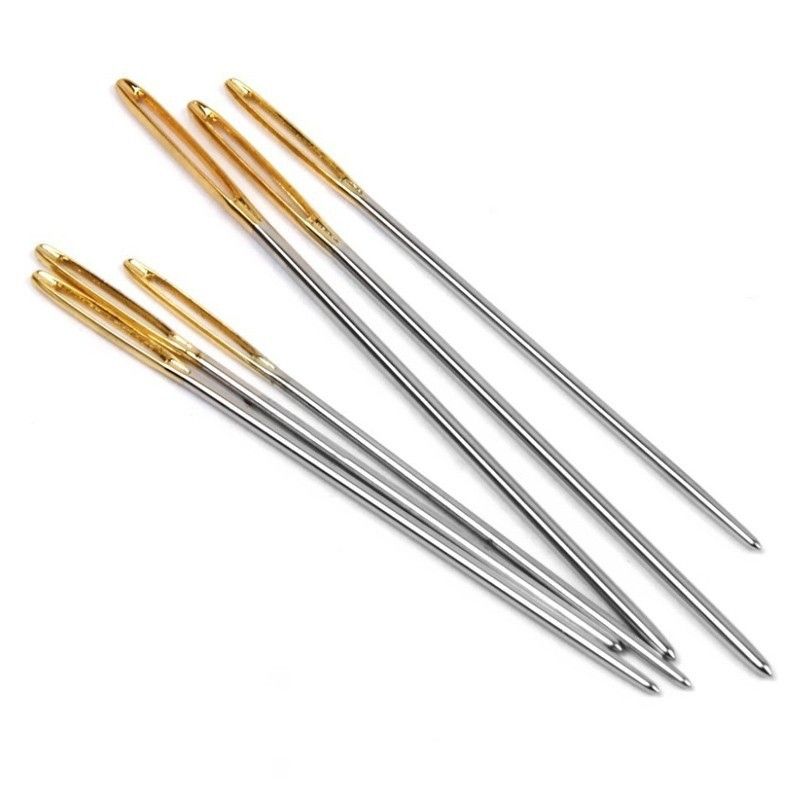 AGUJA DE MANO OJO DORADO CON 5 PACKS DE 25 PZS