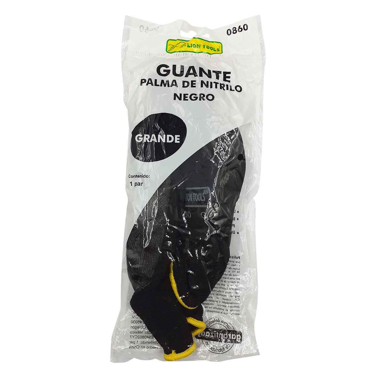 GUANTE DE NITRILO NEGRO, DE USO RUDO, TAMAÑO GRANDE, CON 6 PARES