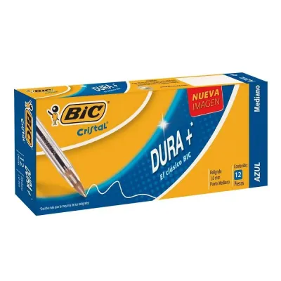 BOLIGRAFO BIC, AZUL, CON 12