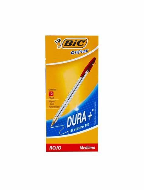 BOLIGRAFO BIC, ROJO, CON 12
