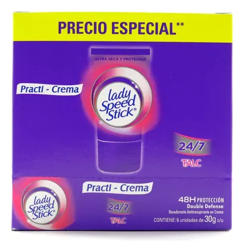 DESODORANTE LADY SPEED STICK 30GR, ULTRA, CREMA, CON 6