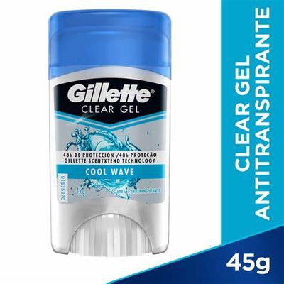 DESODORANTE ANTI GILLETE 45GR, GEL, MEN, COOL WAVE, CON 3