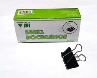 SUJETA DOCUMENTOS 15MM, CAJA CON 12 PZS