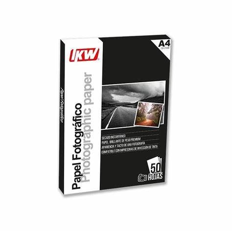 PAPEL FOTOGRAFICO CARTA, CON 25 HOJAS, IKW