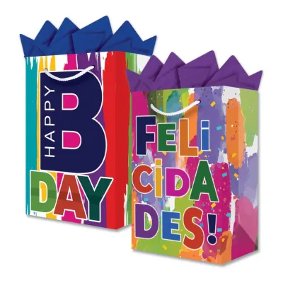 BOLSA DE REGALO FELICIDADES, MEDIANA, CON 5