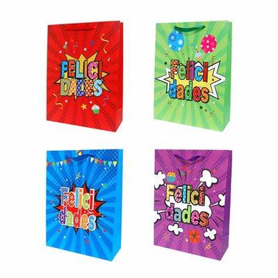 BOLSA DE REGALO FELICIDADES, GRANDE SURTIDA AL AZAR, CON 5