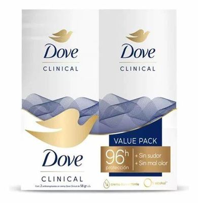 DESODORANTE ANTITRANSPIRANTE DOVE  58 GR. STICK CLINICAL CON 2