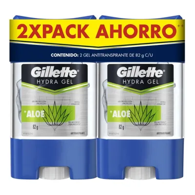 DESODORANTE ANTITRANSPIRANTE GILLETTE 82 GR. GEL ALOE C/2