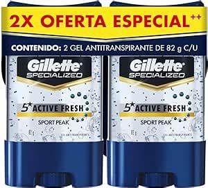 DESODORANTE ANTITRANSPIRANTE GILLETTE 82 GR. GEL SPORT PEAK C/2