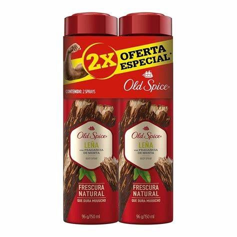 DESODORANTE ANTITRANSPIRANTE OLD SPICE SPRAY 150 ML. LEÑA C/2